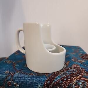 Vtg Maryland China Japan Candle holder Half Mug Shape Bisque Color Ceramic